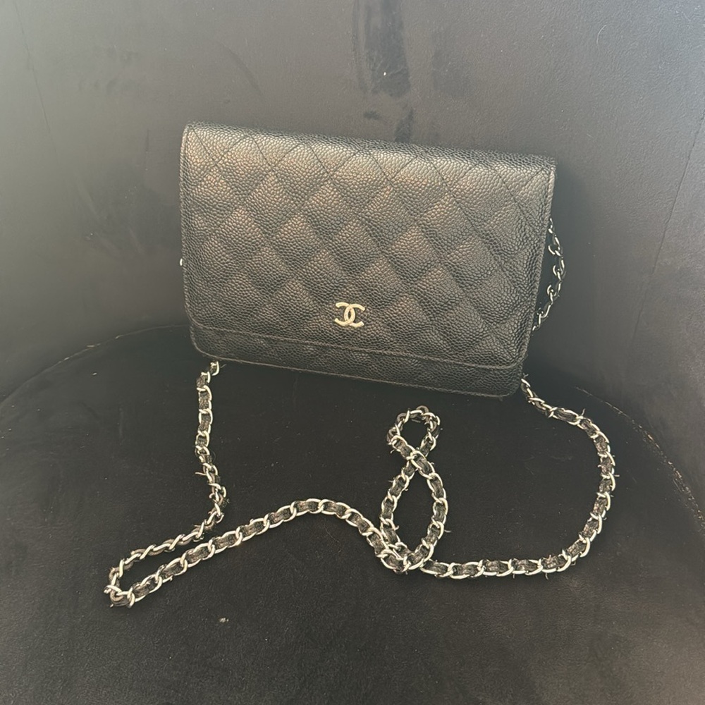 Cc Black Caviar Leather WOC